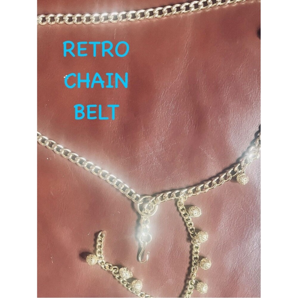 Retro Gold Chain Belt with Charm Accents